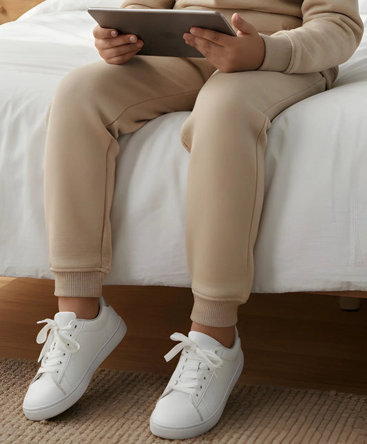 NEW ESSENTIALS BOYS FLEECE JOGGER - BEIGE