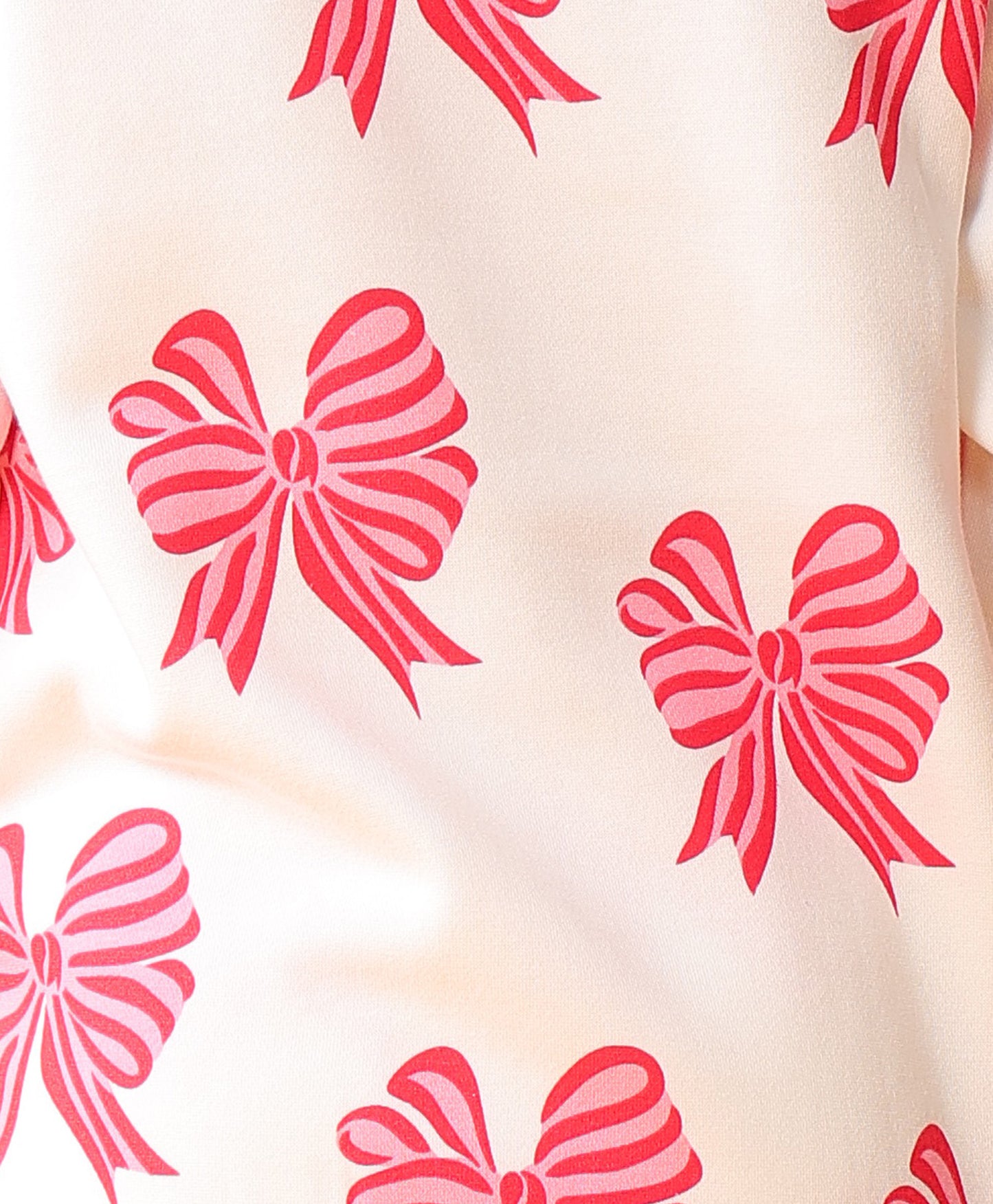 PINK BOW FLEECE GIRLS SWEATSHIRT - OFF WHITE