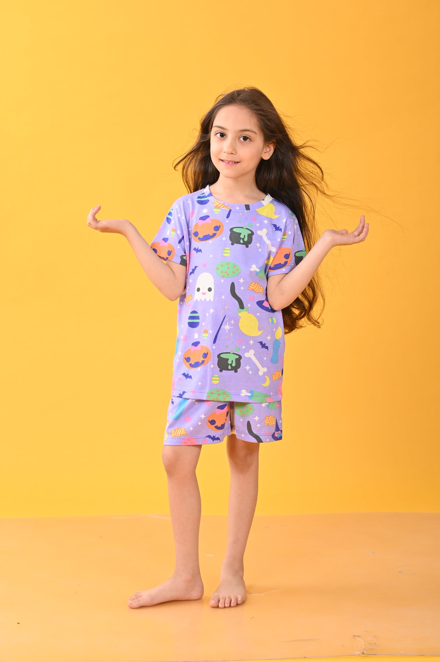 HALLOWEEN SLEEPWEAR SHORT SET - PURPLE