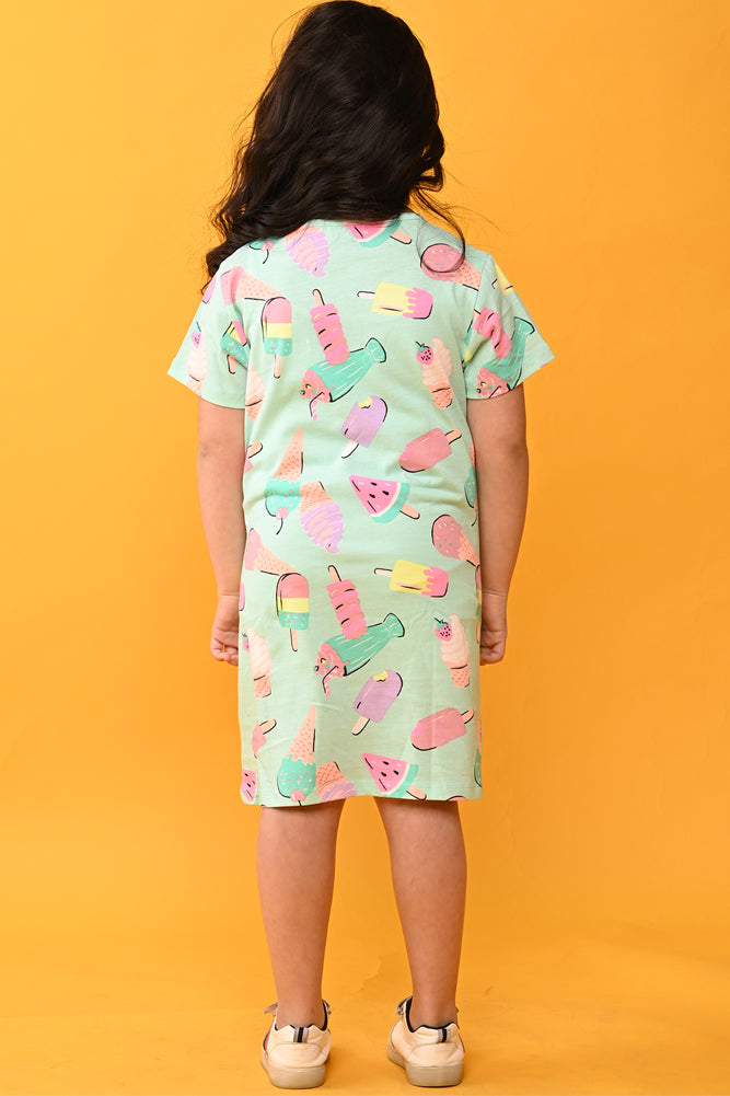 BUTTERFLY WHITE AND ICECREAM NIGHT DRESS D (PACK OF 2) - Anthrilo India