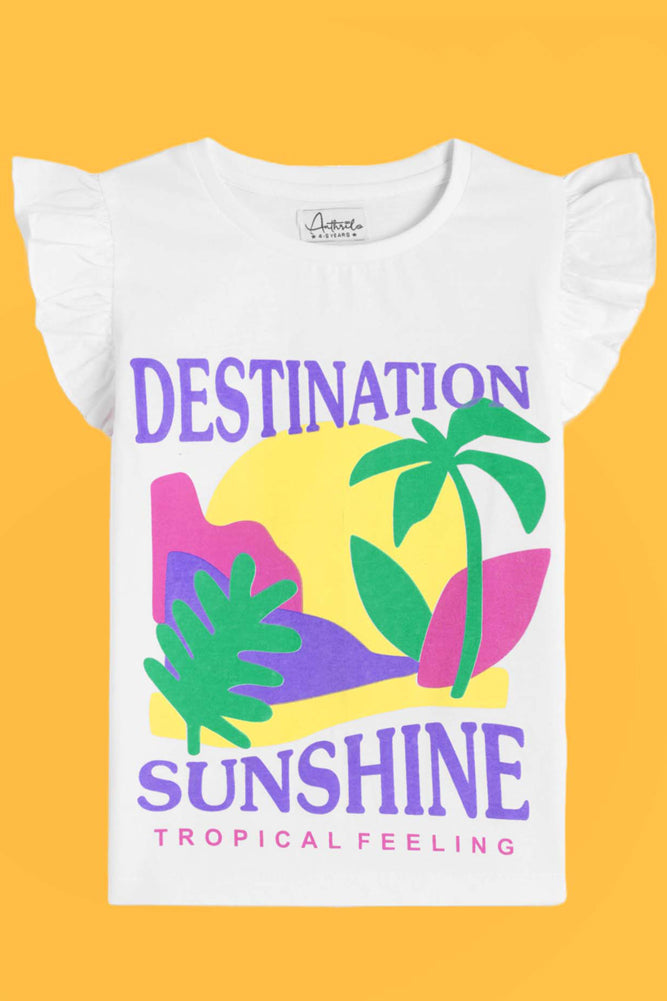 DESTINATION WHITE AND LIPS PRINT SHORT SLEEVES T-SHIRT (PACK OF 2) - Anthrilo India