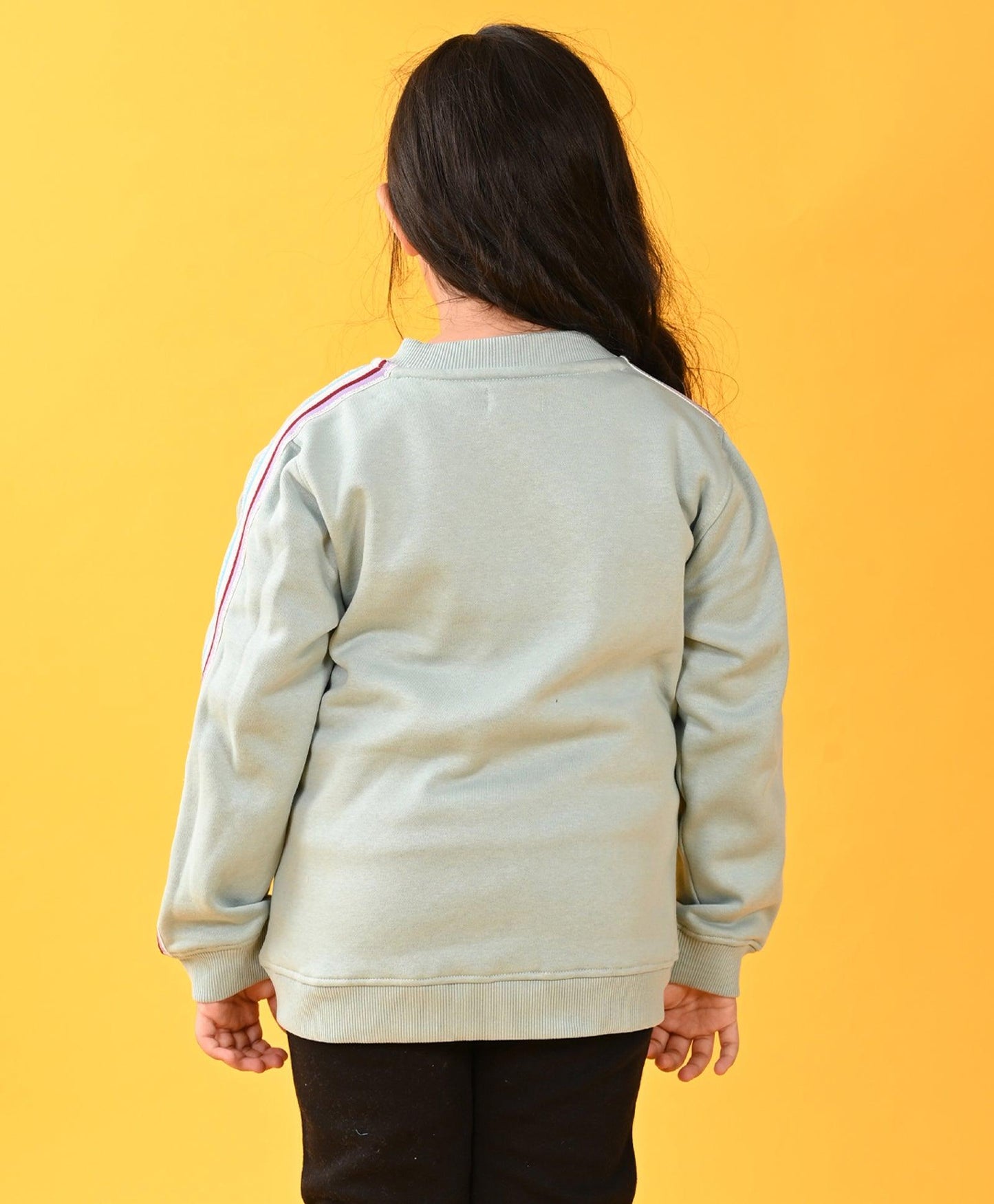 OIL GREEN PINK SIDE TAPE FLEECE ZIPPER SWEATSHIRT D - GREEN