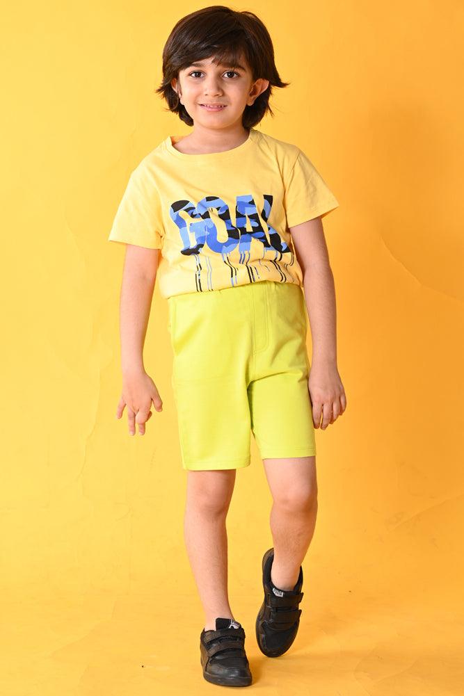 GOAL LIME GREEN SHORTS SET- YELLOW/LIME GREEN - Anthrilo India