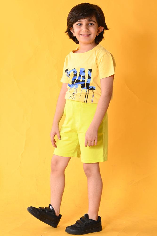 GOAL LIME GREEN SHORTS SET- YELLOW/LIME GREEN - Anthrilo India