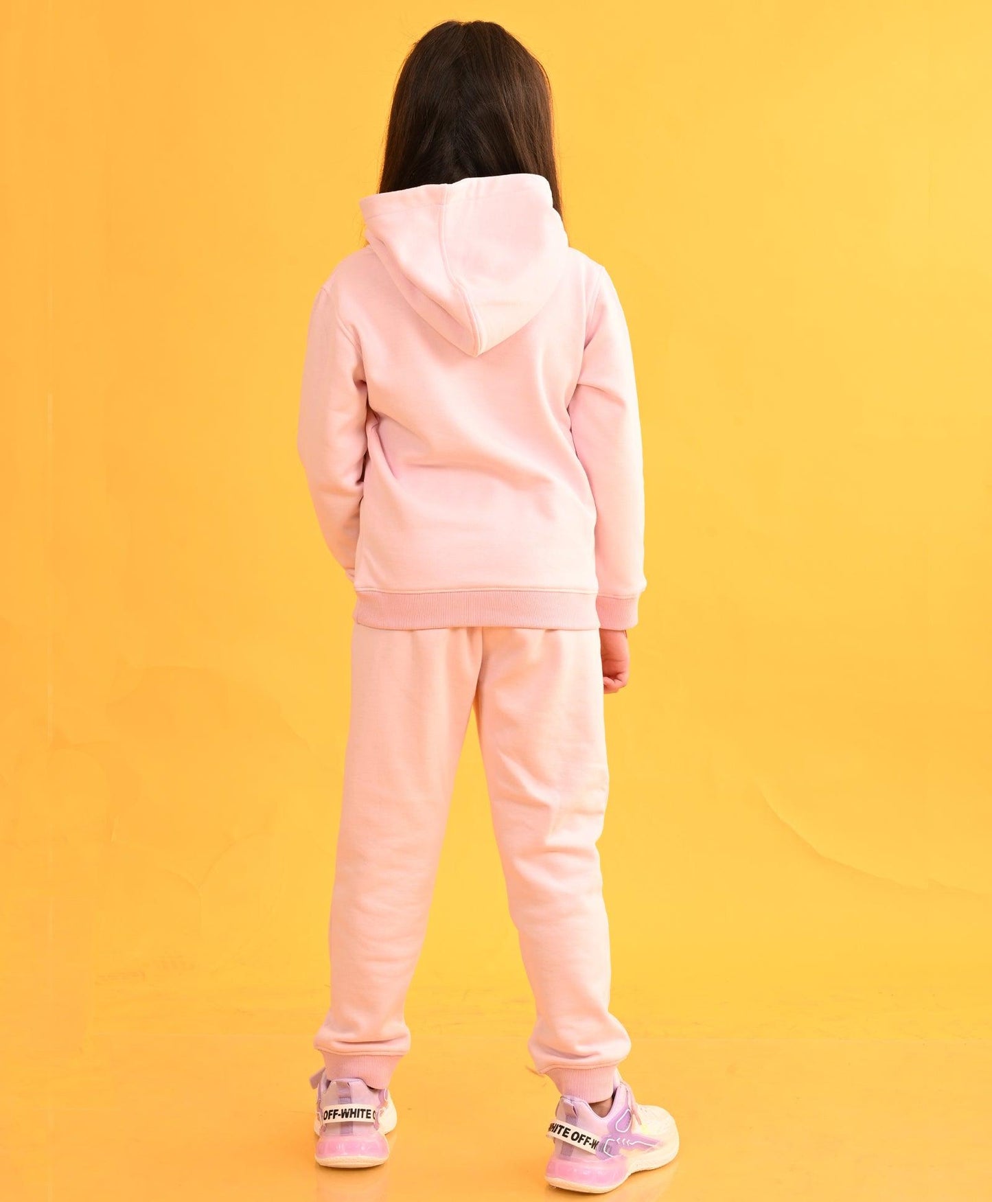 SPORTY COLLECTION PINK FLEECE HOODIE JOGGER SET D - PINK