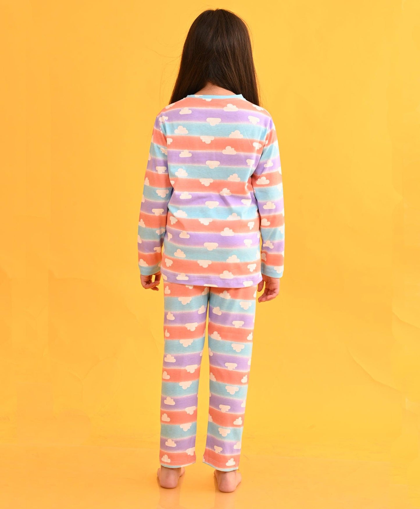 OMBRE CLOUD LONG SLEEVES PYJAMA SET - PEACH