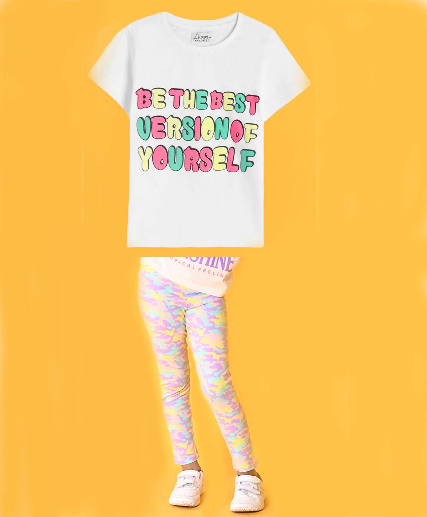 BE YOURSELF CAMOFLAGE LEGGING SET - WHITE/PINK