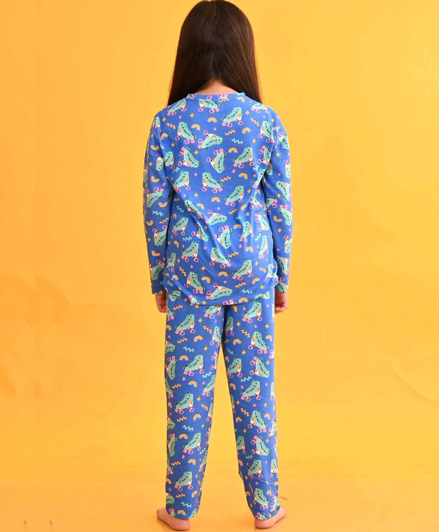 SKATES BLUE LONG SLEEVES PYJAMA SET - BLUE