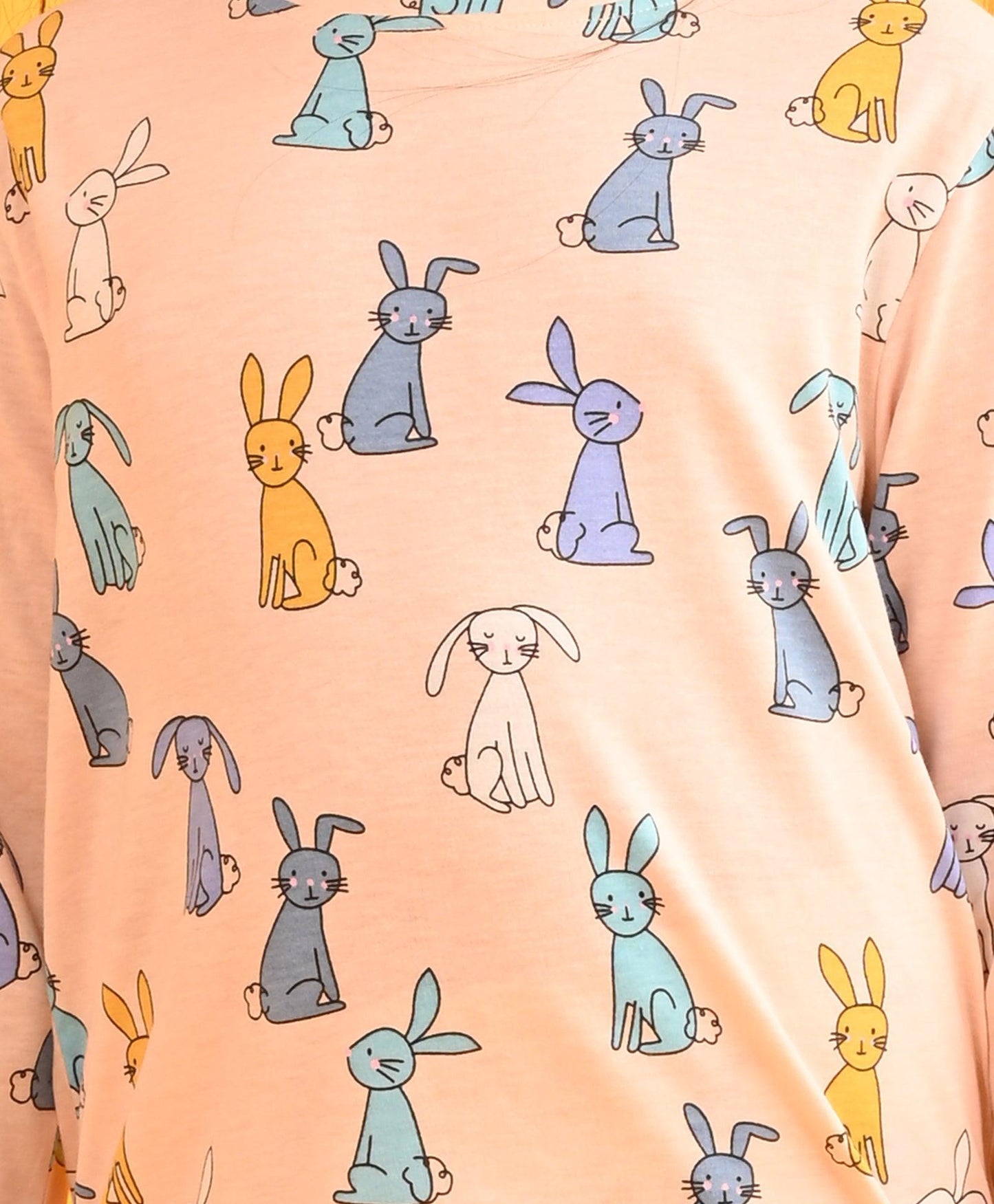 BUNNY LONG SLEEVES PYJAMA SET - PEACH