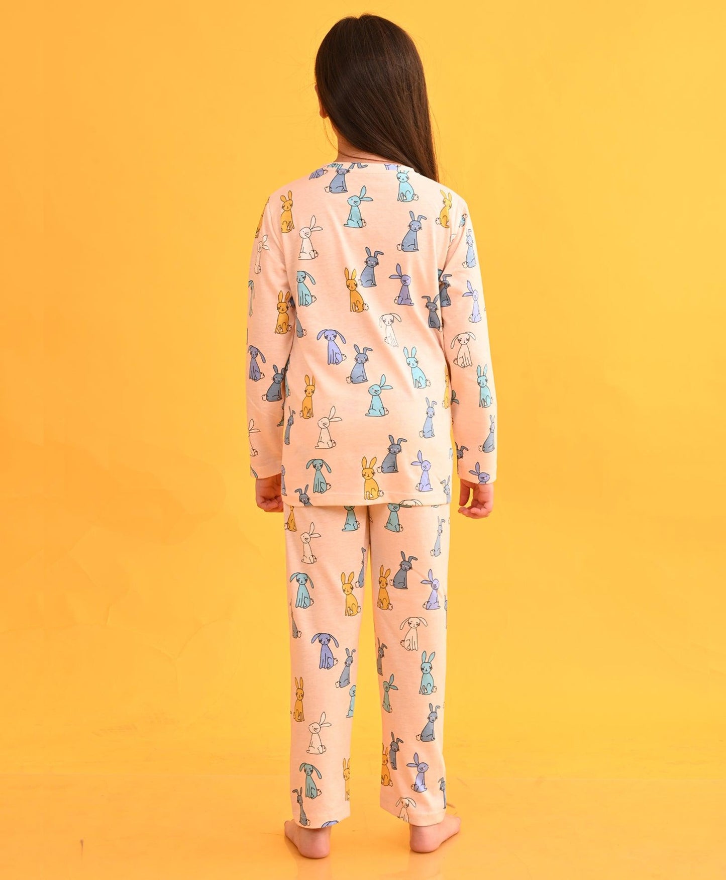BUNNY LONG SLEEVES PYJAMA SET - PEACH