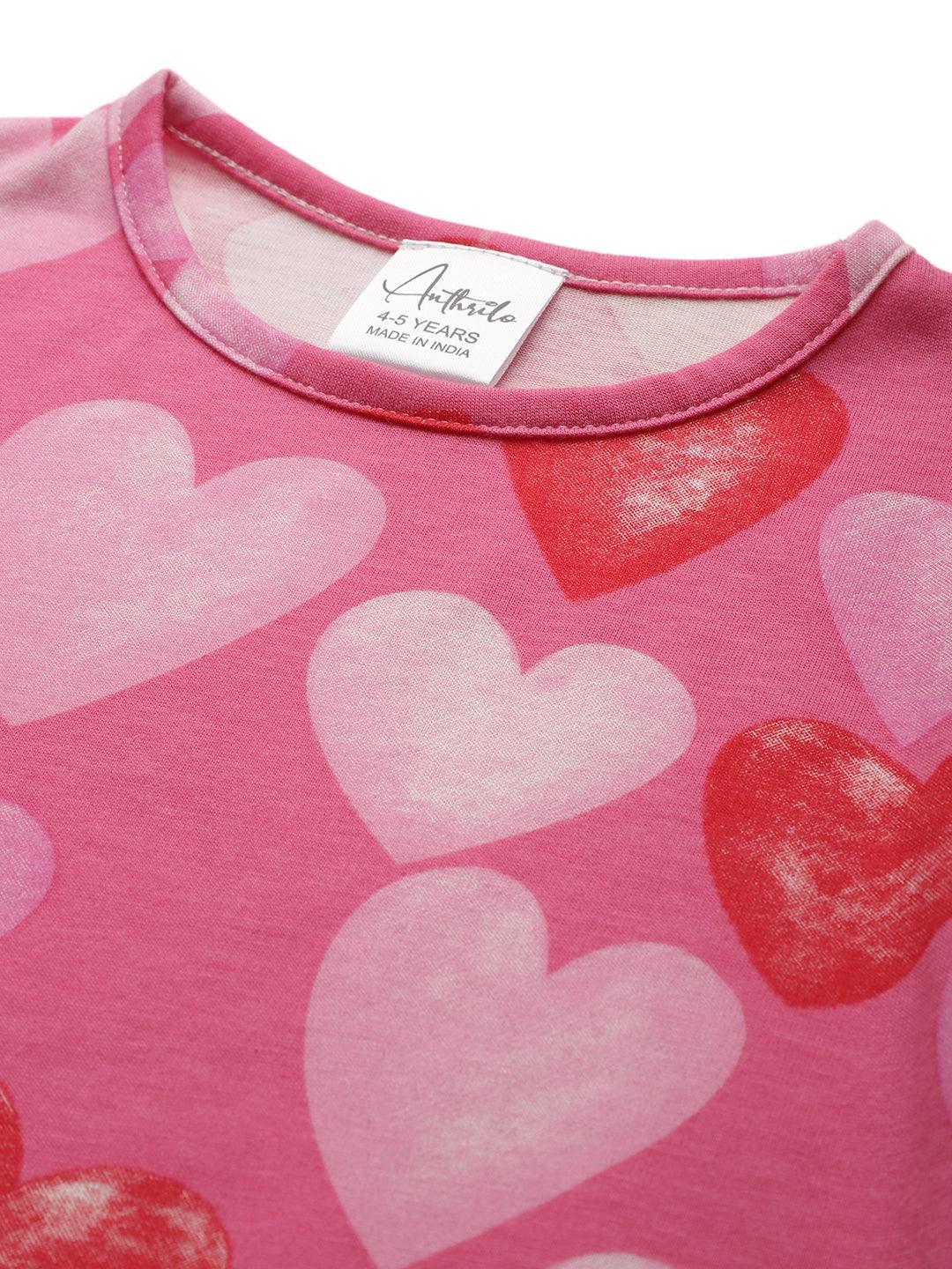 PRETTY HEART NIGHT DRESS - PINK