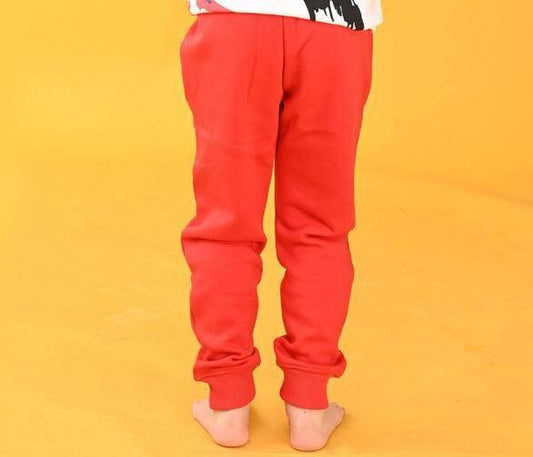 RED FLEECE WARM BOYS JOGGER - RED