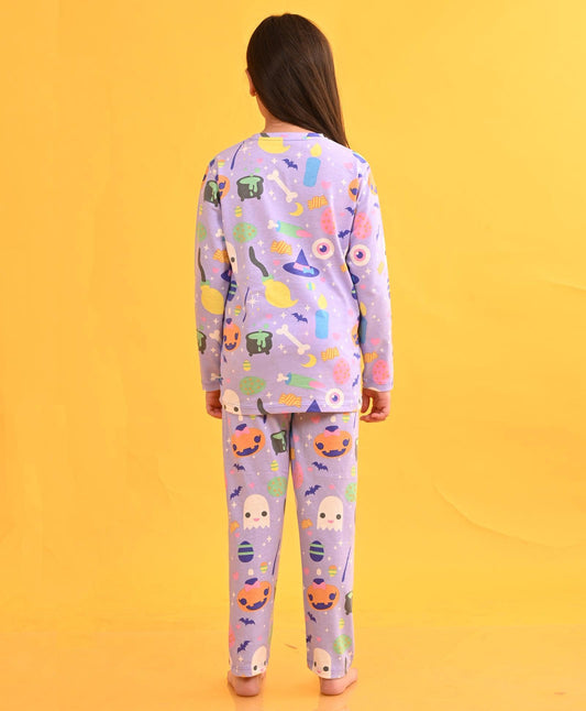 HALLOWEEN LONG SLEEVES PYJAMA SET - PURPLE - Anthrilo