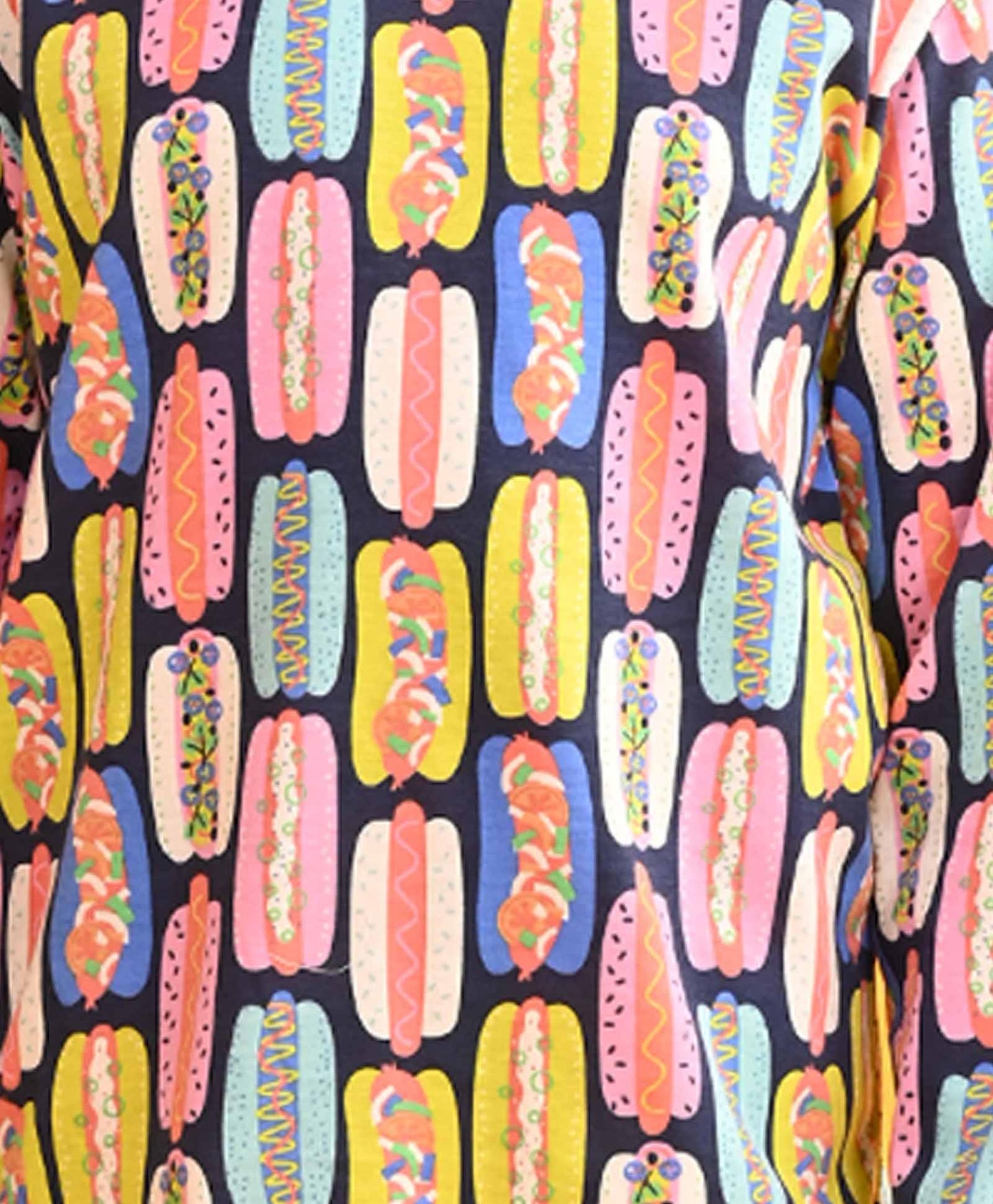 HOT DOG LONG SLEEVES PYJAMA SET - BLUE