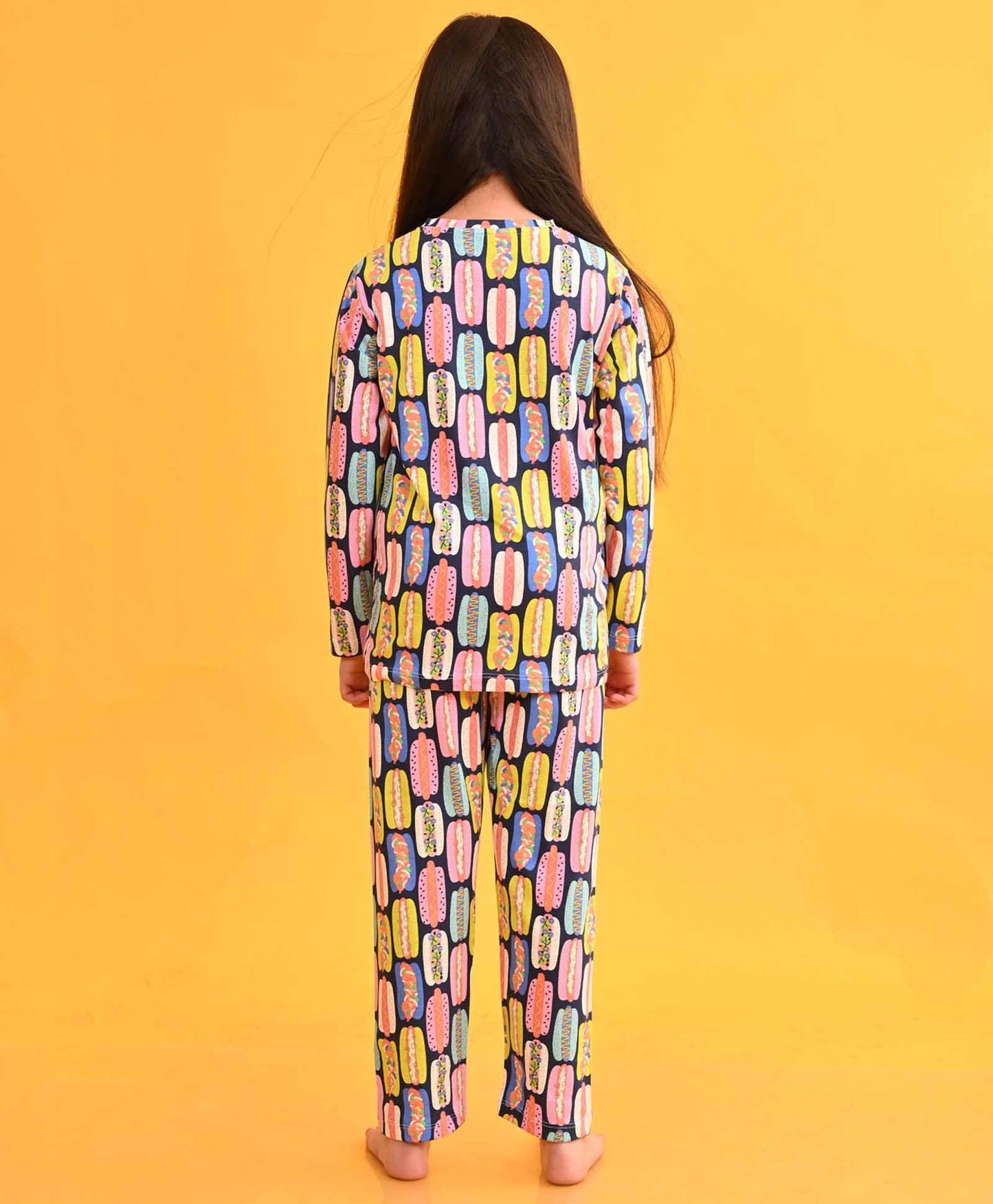 HOT DOG LONG SLEEVES PYJAMA SET - BLUE