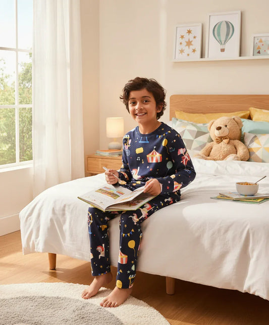 CARNIVAL CIRCUS BOYS LONG SLEEVES PYJAMA SET - BLUE
