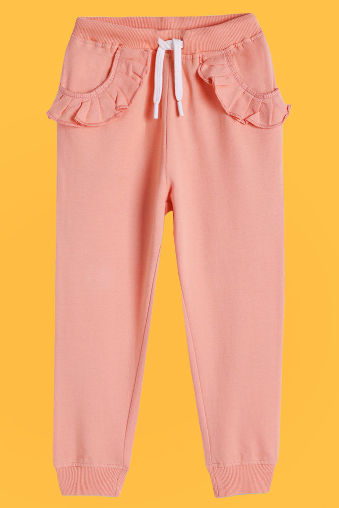 PEACH RAINBOW RAIN AND PRETTY PEACH FRILL JOGGER (PACK OF 2) - Anthrilo India