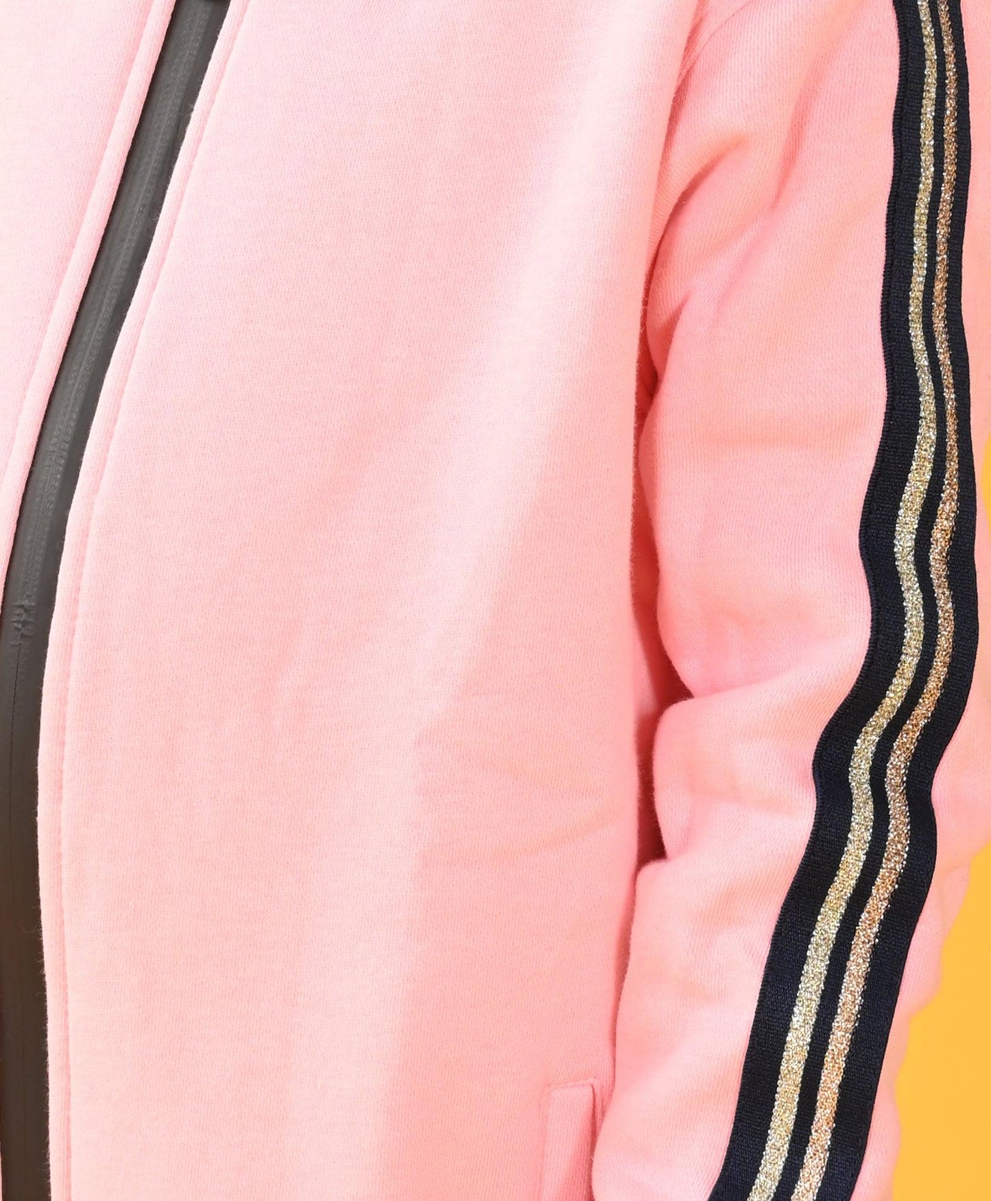 PINK FLEECE ZIP UP BUTTERFLY LEGGINGS SET - PINK / BLACK