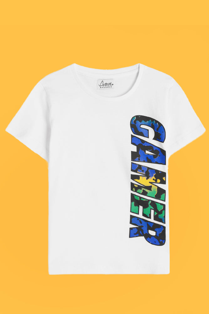 GAMER WHITE AND SKATE RED SHORT SLEEVE T-SHIRT (PACK OF 2) - Anthrilo India