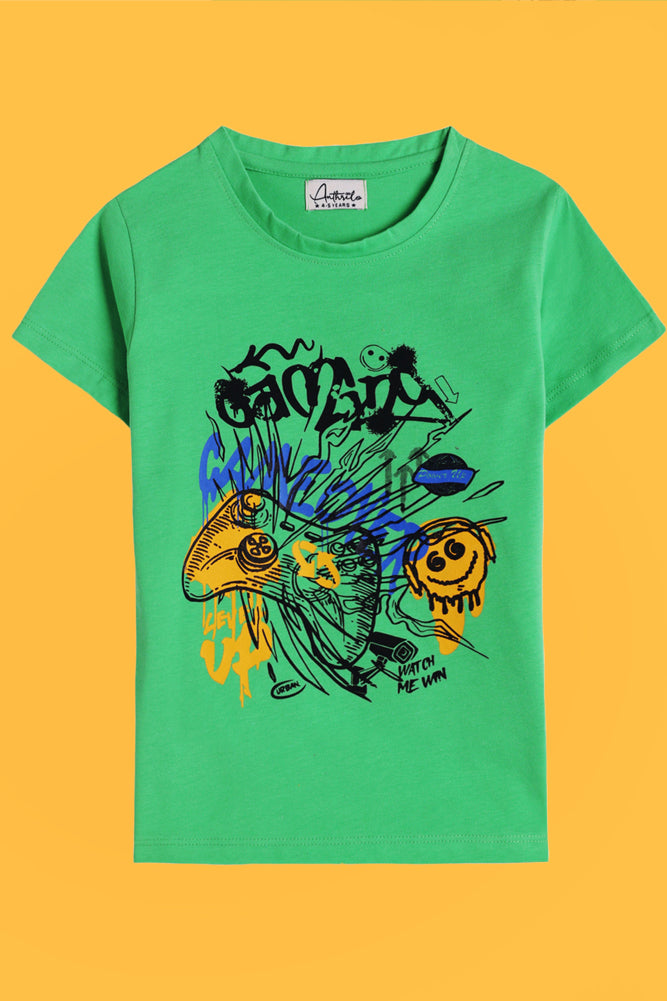 GAMING GREEN AND GOAL YELLOW SHORT SLEEVE T-SHIRT (PACK OF 2) - Anthrilo India