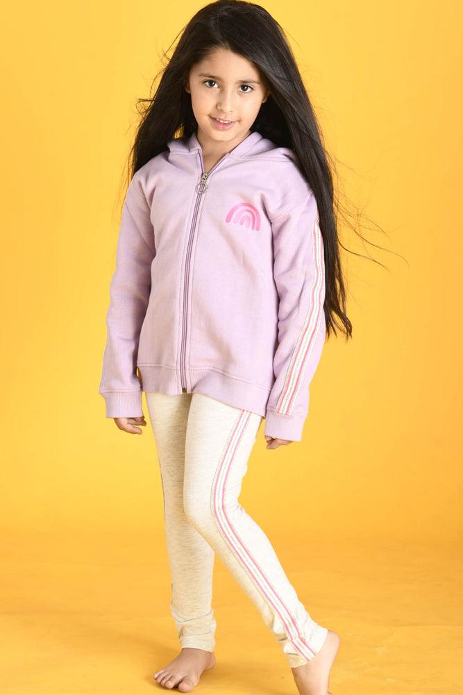 LAVENDER FLEECE SWEATSHIRT LEGGINGS SETS - PURPLE/GREY - Anthrilo Design House
