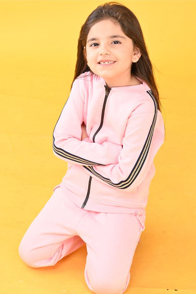 PINK FLEECE ZIP UP SWEATSHIRT JOGGER SET - PINK - Anthrilo Design House