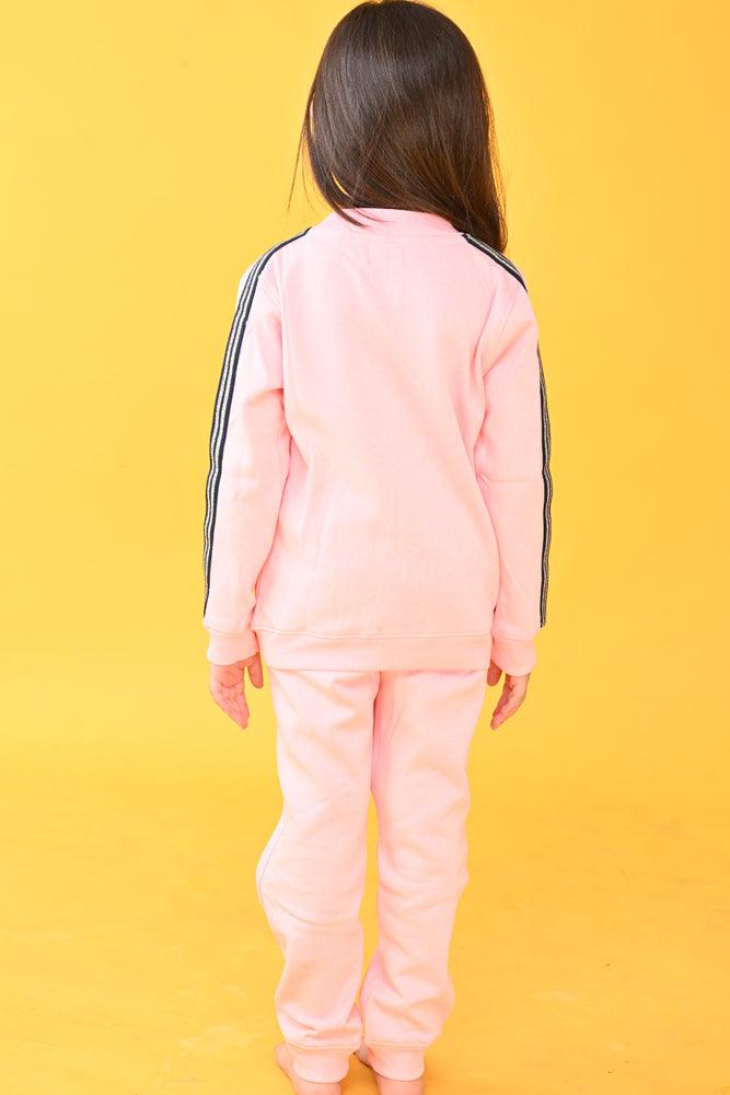 PINK FLEECE ZIP UP SWEATSHIRT JOGGER SET - PINK - Anthrilo Design House