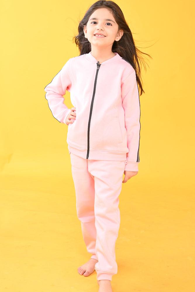 PINK FLEECE ZIP UP SWEATSHIRT JOGGER SET - PINK - Anthrilo Design House