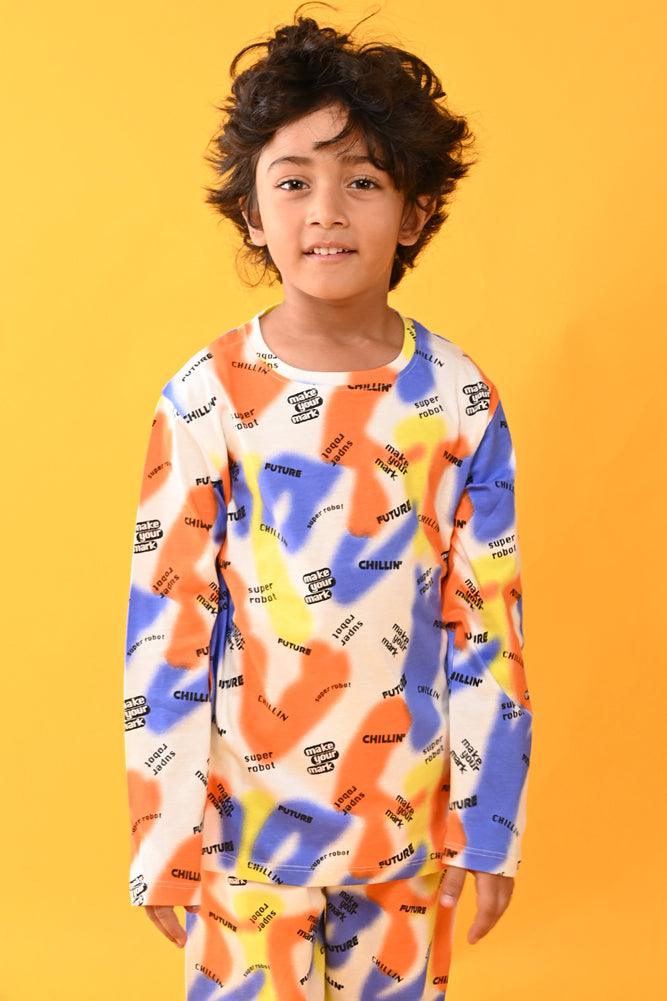 MAKE YOUR MARK LONG SLEEVES PYJAMA SET - WHITE - Anthrilo Design House