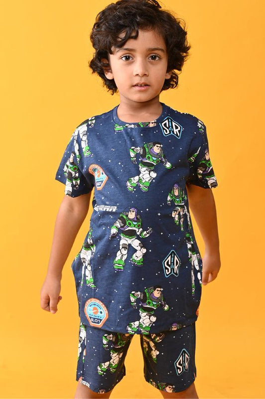 ASTRONAUT SLEEPWEAR SHORTS SET - BLUE - Anthrilo Design House