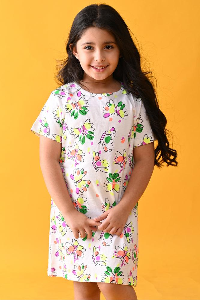 BUTTERFLY NIGHT DRESS- WHITE - Anthrilo Design House
