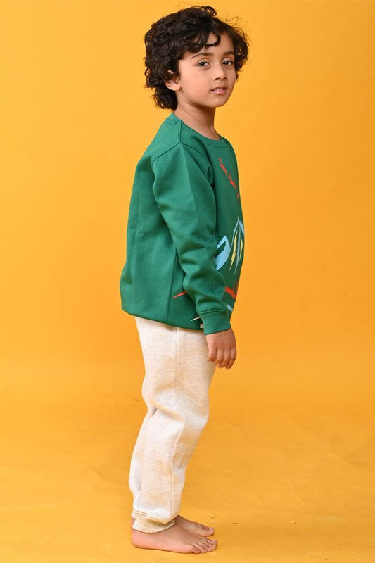 GREEN CHRISTMAS SWEATSHIRT JOGGER SET - GREEN/GREY - Anthrilo Design House