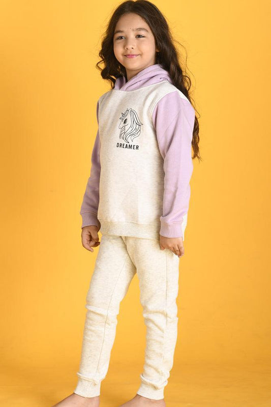 DREAMER FLEECE HOODIE JOGGER SET - ECRU MELANGE - Anthrilo Design House