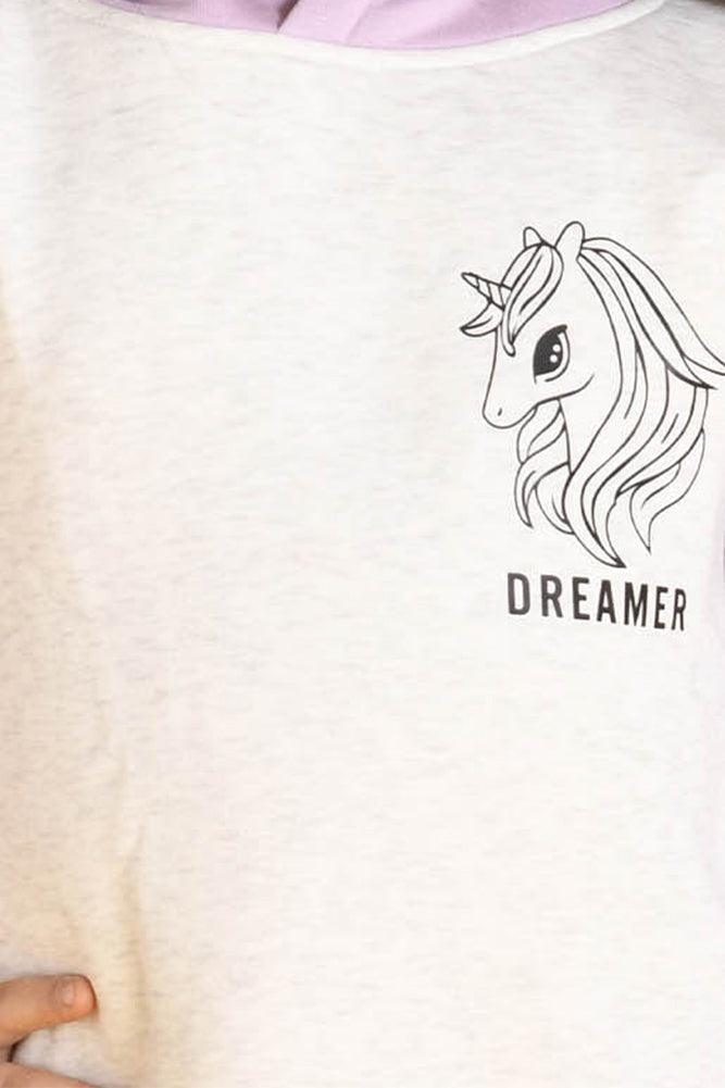 DREAMER HOODIE FLEECE SWEATSHIRT - ECRU MELANGE - Anthrilo Design House