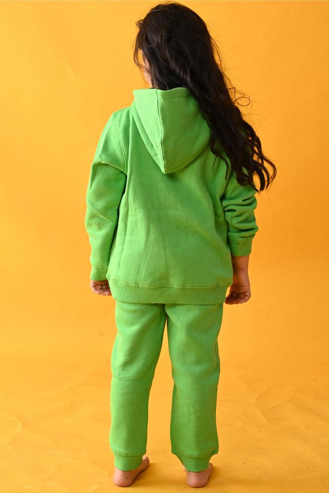 GROOVY FEELINGS FLEECE HOODIE JOGGER SET - GREEN - Anthrilo Design House