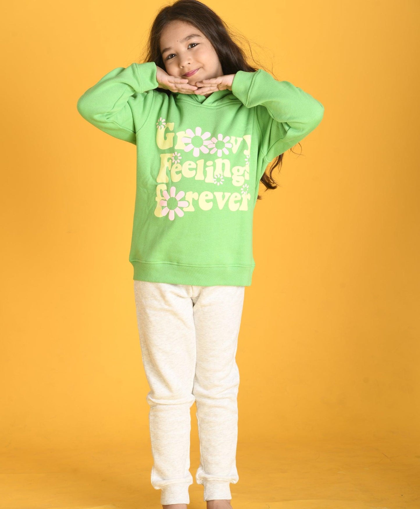 GROOVY FEELINGS HOODIE LEGGINGS SET - GREEN/GREY - Anthrilo Design House
