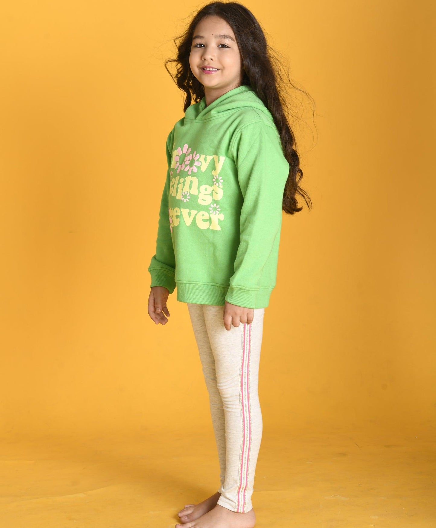 GROOVY FEELINGS HOODIE LEGGINGS SET - GREEN/GREY - Anthrilo Design House