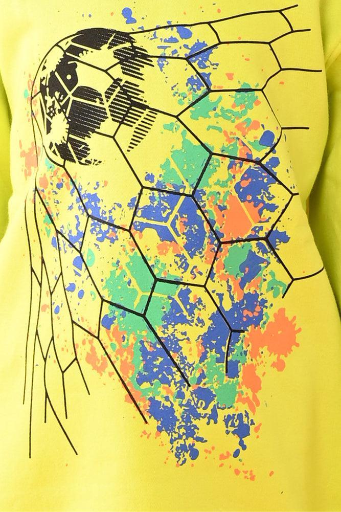 FOOTBALL HOODIE BLACK FLEECE JOGGER SET - LIME GREEN - Anthrilo Design House