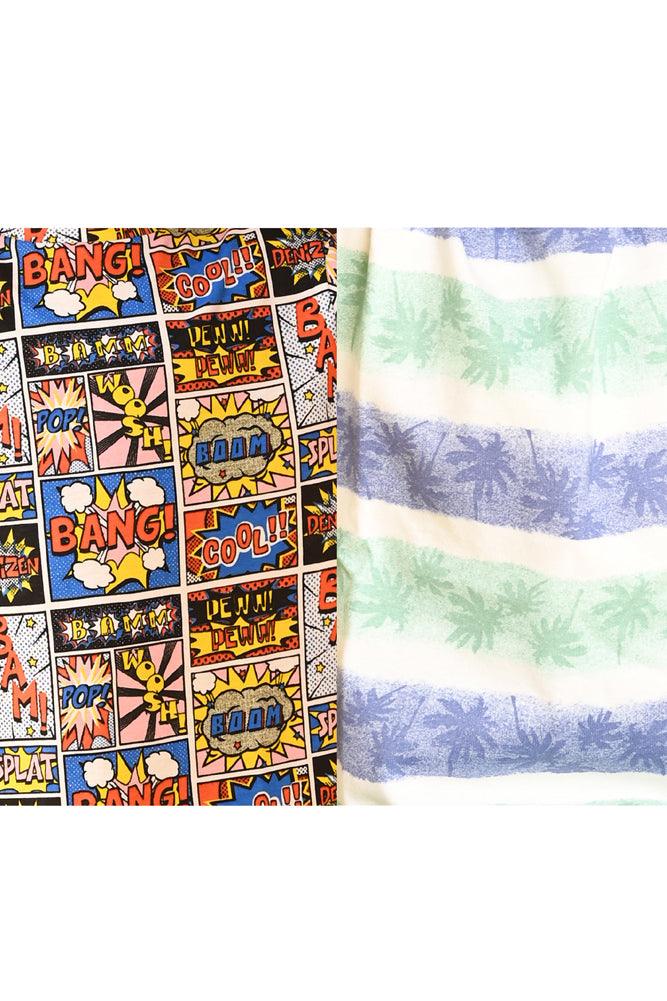 PALM STRIPE AND SUPERHERO LONG SLEEVE PYJAMA SET (PACK OF 2) - Anthrilo India