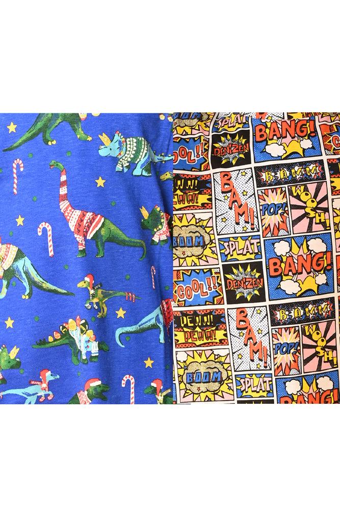 SUPERHERO AND DINOSAUR CHRISTMAS LONG SLEEVE PYJAMA SET (PACK OF 2) - Anthrilo India