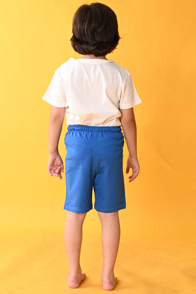 GAMER BLUE SHORTS SET- WHITE/BLUE - Anthrilo India