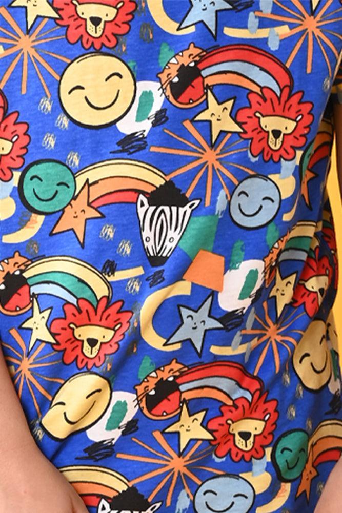 ANIMAL BLUE SLEEPWEAR SHORTS SET - BLUE - Anthrilo India