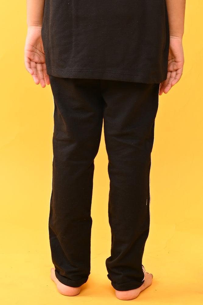 SUMMER GIRLS BLACK TAPE JOGGER - BLACK - Anthrilo India