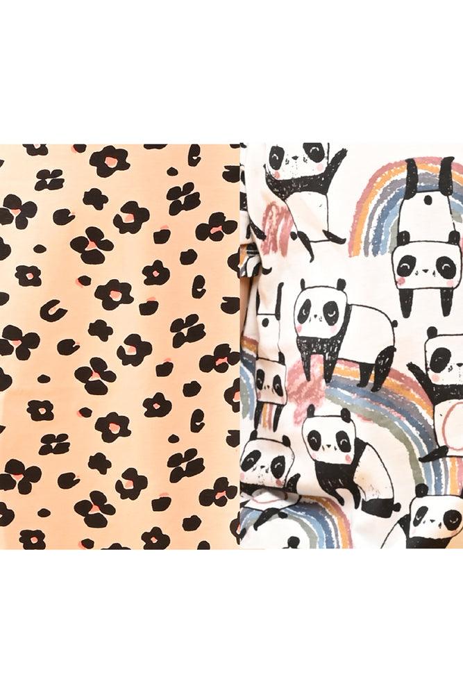 PANDA AND LEOPARD NIGHT DRESS (PACK OF 2) - Anthrilo India