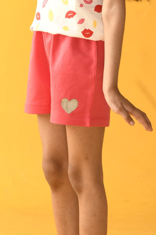HOT PINK HEART SHORTS - PINK - Anthrilo Design House