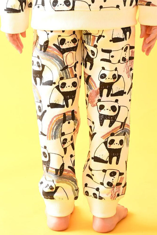 PANDA FLEECE GIRLS JOGGER - WHITE - Anthrilo Design House