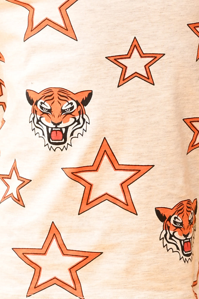 TIGER STAR SLEEPWEAR SHORTS SET - GREY - Anthrilo India