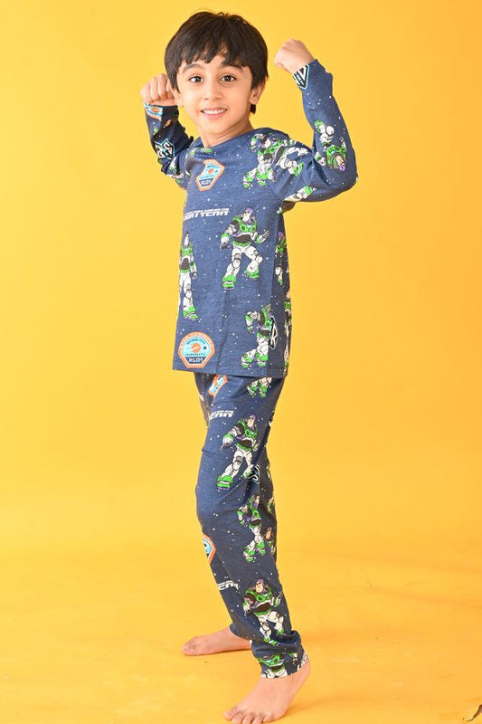 ASTRONAUT LONG SLEEVES PYJAMA SET - BLUE - Anthrilo Design House