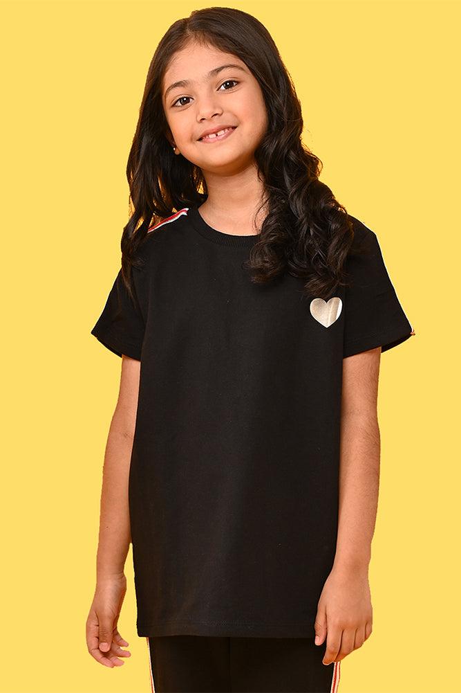 SUMMER BLACK HEART TOP - BLACK - Anthrilo India