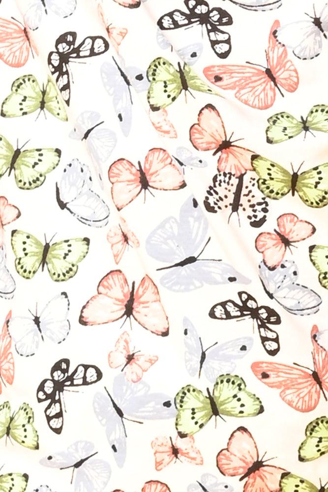 BUTTERFLY WHITE LONG SLEEVES PYJAMA SET - WHITE - Anthrilo Design House